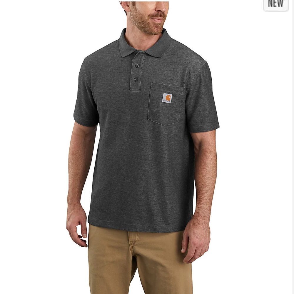 CARHARTT: Mens Loose fit midweight short-sleeve pocket polo